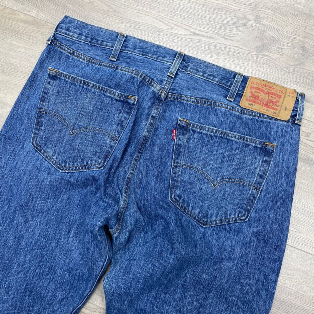 Levi's 501xx Original Fit Jeans Mens 40x34 Blue Straight Leg Button Fly Denim